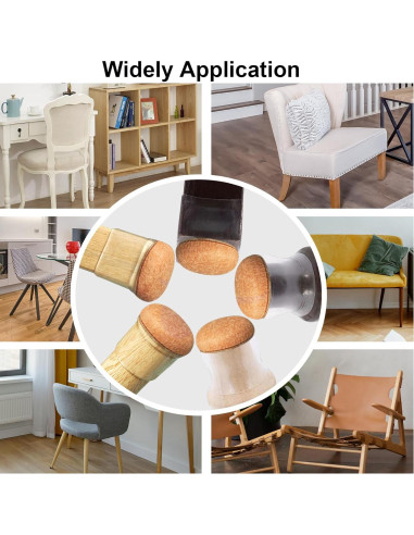 20 Fundas de Silicona Transparente para Patas de Silla - Pequeño