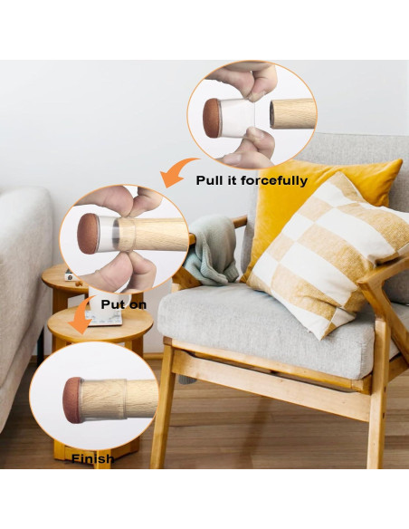 20 Fundas de Silicona Transparente para Patas de Silla - Pequeño
