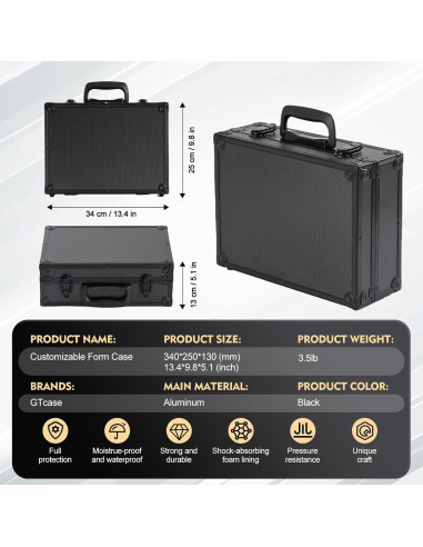 Funda Dura Personalizable GTcase 01 para Drones y Cámaras 34x25x13cm