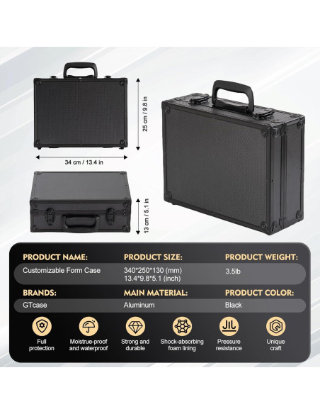 Funda Dura Personalizable GTcase 01 para Drones y Cámaras 34x25x13cm