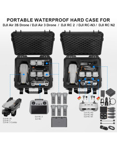Estuche Duro Impermeable Lekufee para DJI Air 3S y Accesorios 2