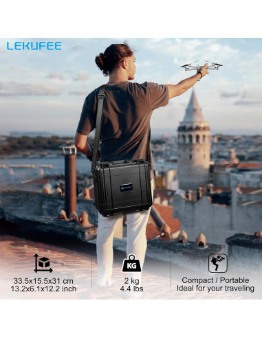 Estuche Duro Impermeable Lekufee para DJI Air 3S y Accesorios