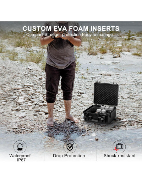 Estuche Duro Impermeable Lekufee para DJI Air 3S y Accesorios