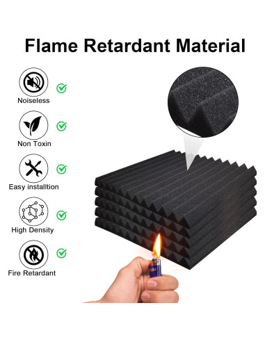 Paneles Acústicos de Espuma Ikaufen 48 Piezas 30x30cm