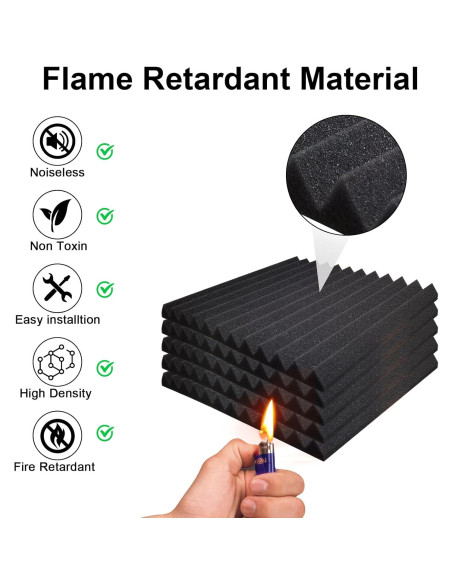 Paneles Acústicos de Espuma Ikaufen 48 Piezas 30x30cm