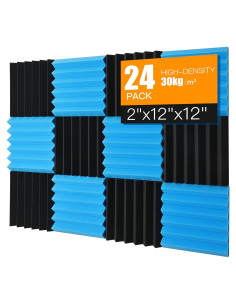 Paneles Acústicos de Espuma SAIQIANG 24 Paquetes 5.08x30.48 cm