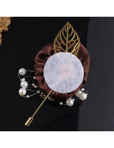 Ramo Artificial de Novia Ljxoaieu 5pcs Rosa Seda Café 14cm