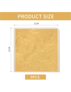 Hojas de Oro Imitación KINNO 5 Pcs 11 x 11 cm para Manualidades 2