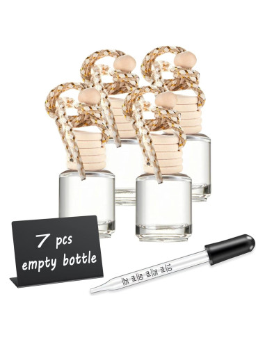 7 Botellas de Vidrio MINELEVEN 10ml con Tapa de Madera