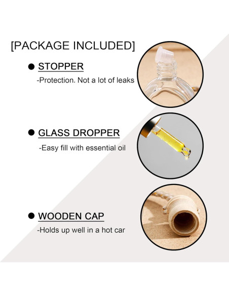 7 Botellas de Vidrio MINELEVEN 10ml con Tapa de Madera