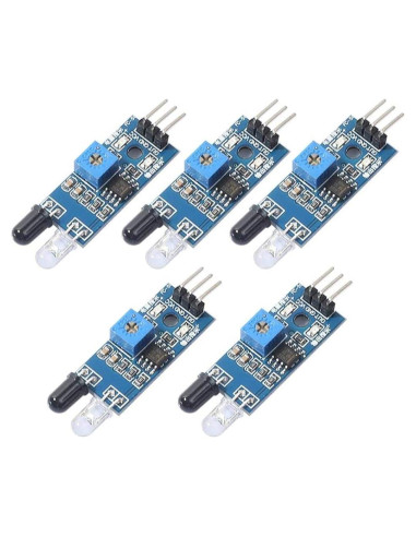 5 Sensores Infrarrojos IR para Evitar Obstáculos Coche Robot