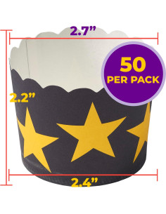Copas de Hornear DecoPac 50 Unidades Negro Estrellas Doradas 2