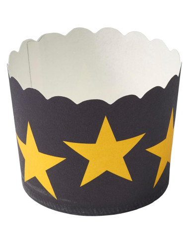 Copas de Hornear DecoPac 50 Unidades Negro Estrellas Doradas