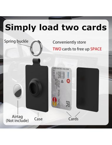 Soporte para Tarjeta Clave Tesla Gksuu + Funda AirTag 2 Unidades