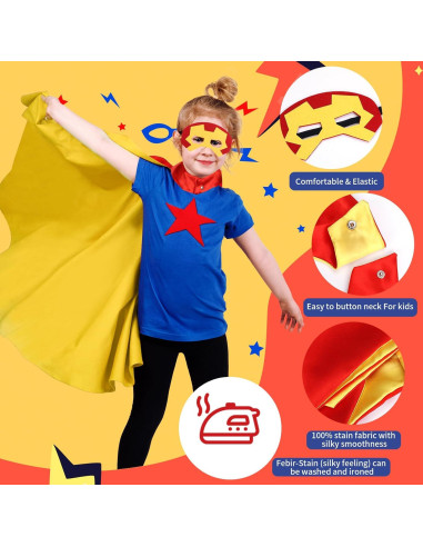 Capa de Superhéroe para Niños Wugang 66x66 cm Colorido