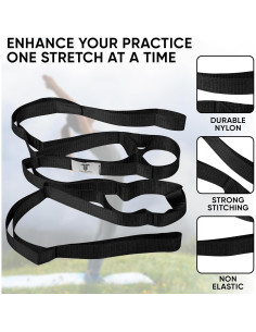 Correa de Estiramiento de Yoga Toxford 190.5 cm Negra 2