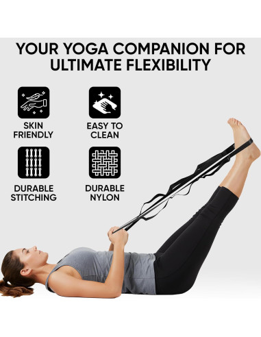Correa de Estiramiento de Yoga Toxford 190.5 cm Negra