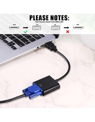 Paquete 10 Adaptadores HDMI a VGA Yunsailing 0.47 kg