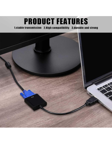 Paquete 10 Adaptadores HDMI a VGA Yunsailing 0.47 kg