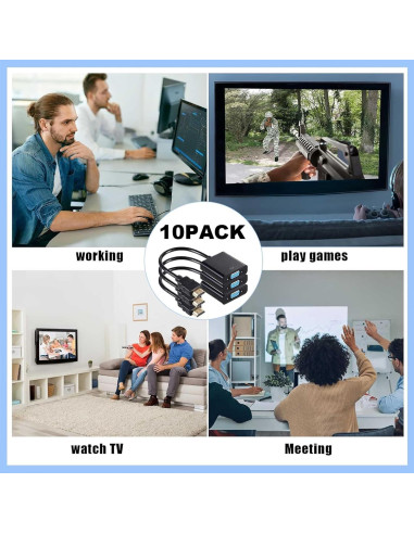 Paquete 10 Adaptadores HDMI a VGA Yunsailing 0.47 kg
