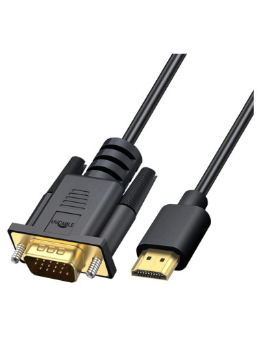 Adaptador HDMI a VGA UV-CABLE 1.83M Macho a Macho 1080p
