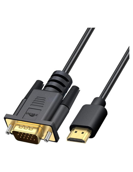 Adaptador HDMI a VGA UV-CABLE 1.83M Macho a Macho 1080p