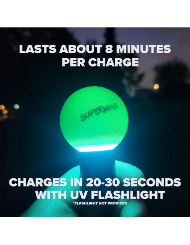 Bolas de Golf Supernova Glow - 12 Unidades Brillantes para Noche