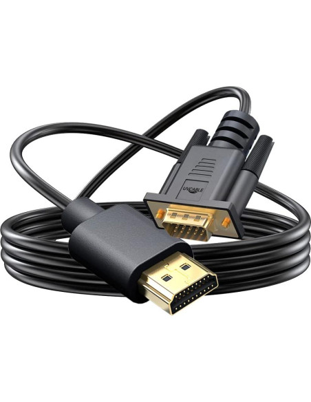 Adaptador HDMI a VGA UV-CABLE 1.83M Macho a Macho 1080p