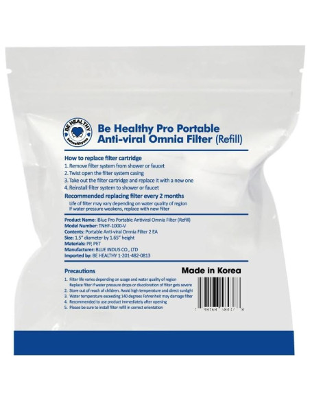 Filtro de Reemplazo Omnia Be Healthy - 2 Piezas, Anti-sedimento