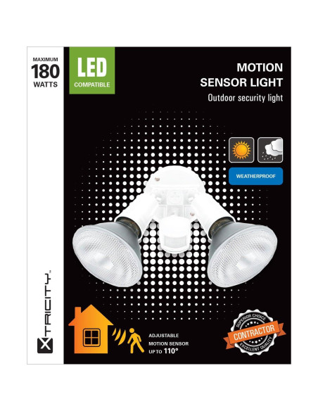 Luz de Seguridad LED Xtricity Doble Cabeza Sensor Movimiento 180W