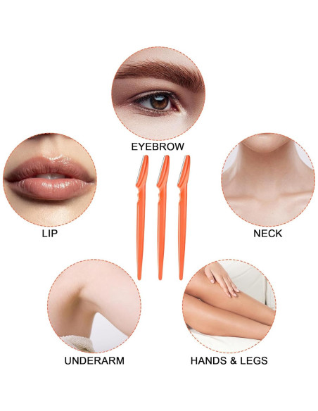 12 Navajas Faciales HFATMOS para Cejas y Dermaplaning