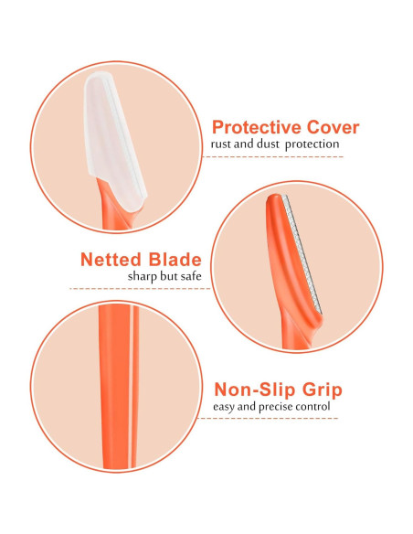 12 Navajas Faciales HFATMOS para Cejas y Dermaplaning