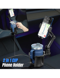 Soporte para Teléfono en Portavasos This Hill CE05021BK 2 en 1 2