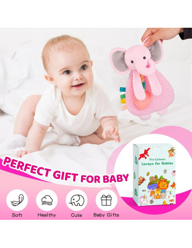 Lovey Pro Goleem Elefante Rosa con Mordedor para Bebés