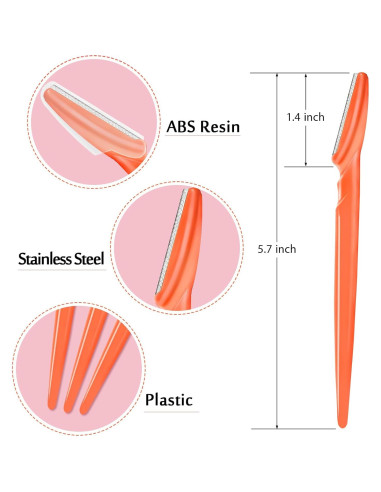 12 Navajas Faciales HFATMOS para Cejas y Dermaplaning