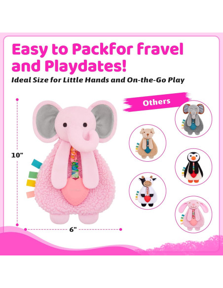 Lovey Pro Goleem Elefante Rosa con Mordedor para Bebés