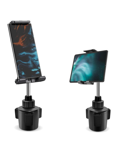 Soporte para Teléfono y Tablet en Portavasos leQuiven - Ajustable, Negro Soporte para Teléfono y Tablet en Portavasos leQuiven - Ajustable, Negro