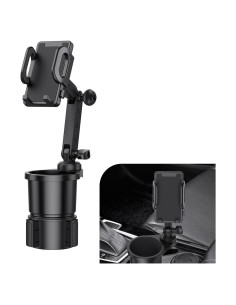 Soporte 2 en 1 para Teléfono y Taza GRANDI Ajustable Negro