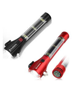 Martillo de Seguridad SINSEN para Automóvil con Rompedor de Ventanas y Cortador de Cinturón