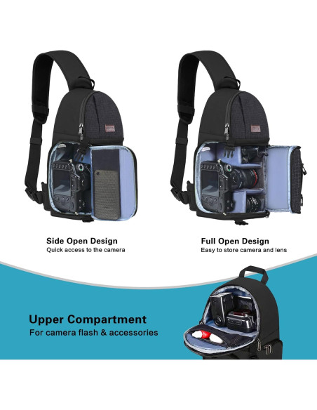 Bolsa de Mensajero MOSISO para Cámara DSLR/SRL/Mirrorless Negra