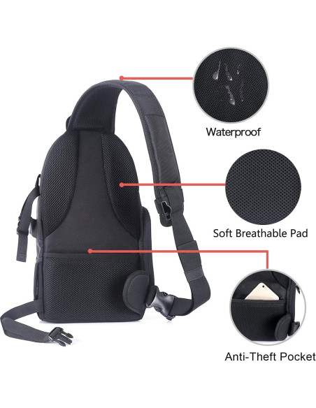 Bolsa de Mensajero MOSISO para Cámara DSLR/SRL/Mirrorless Negra