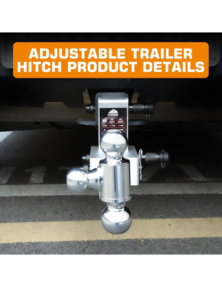 Enganche de Remolque Ajustable Kingfun 12500 lbs Plata