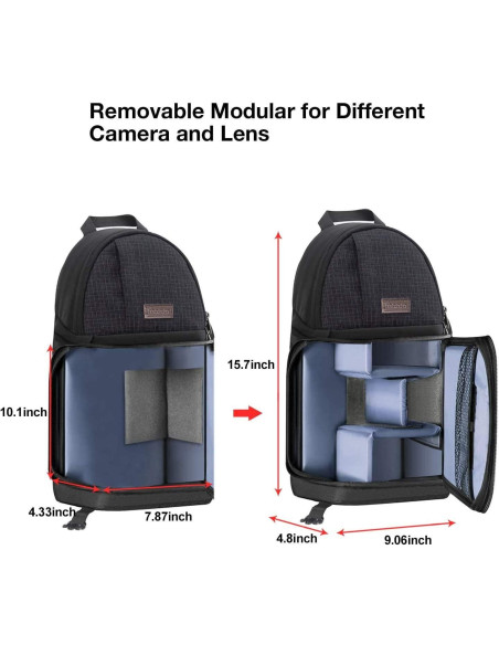 Bolsa de Mensajero MOSISO para Cámara DSLR/SRL/Mirrorless Negra