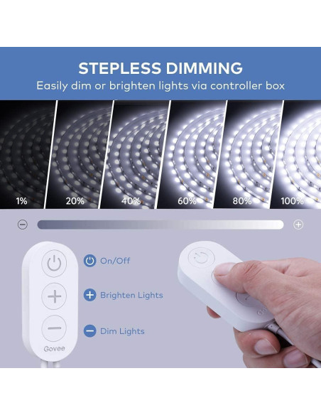 Tira de Luz LED Govee 10m 600 LEDs Blancos 6500K Regulable