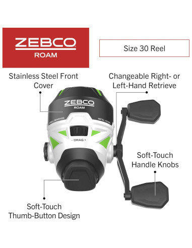 Combo de Pesca Zebco Roam 6 Pies Telescópica Spincast