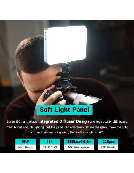 Panel de Luz RGB VILTROX Sprite 15C con Mini Trípode