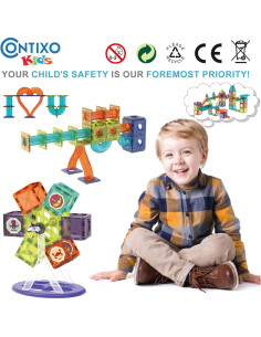 Contixo Juguetes de Construcción STEM 110 Piezas Azulejos 3D 2