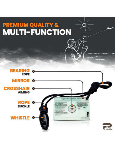 Kit de Supervivencia 5-en-1 Rainier Rugged con Brújula y Silbato