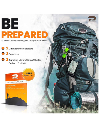 Kit de Supervivencia 5-en-1 Rainier Rugged con Brújula y Silbato