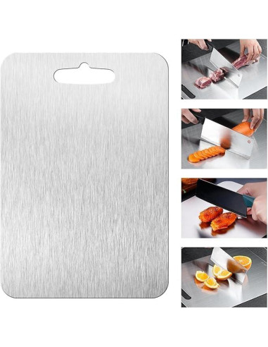 Tabla de Cortar de Titanio AOWBCGD 35.56x25.4 cm Doble Cara
